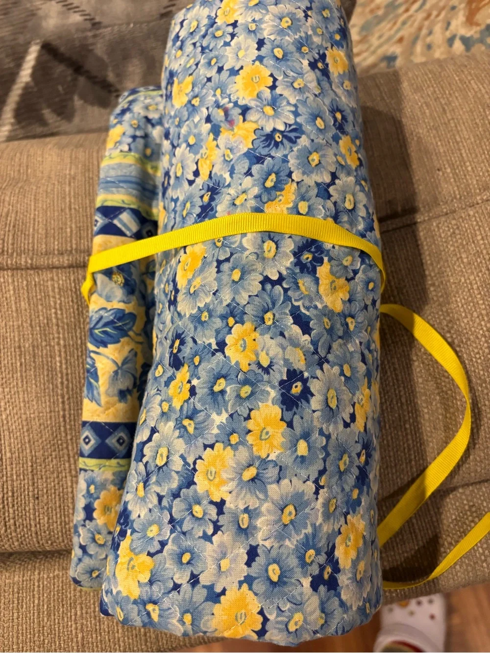 Blue & Yellow Floral Doll sleeping bag.